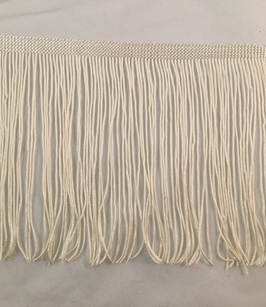 10 Yard Bolt-6" IVORY CHAINETTE Fabric Fringe Lampshade Lamp Costume Trim