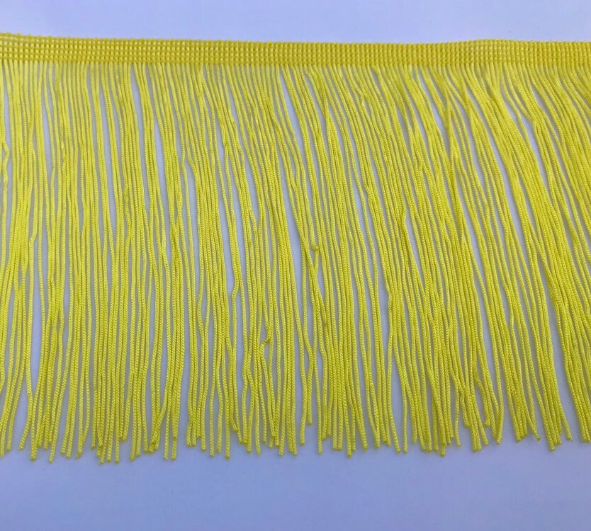 By the Yard-6" YELLOW CHAINETTE Fabric Fringe Lampshade Lamp Costume Trim