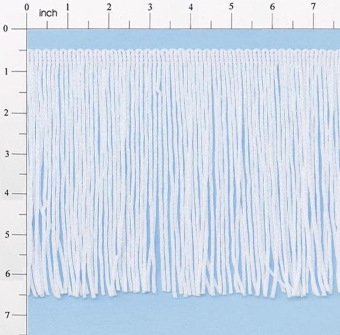 By the Yard-6" White CHAINETTE Fabric Fringe Lampshade Lamp Costume Trim