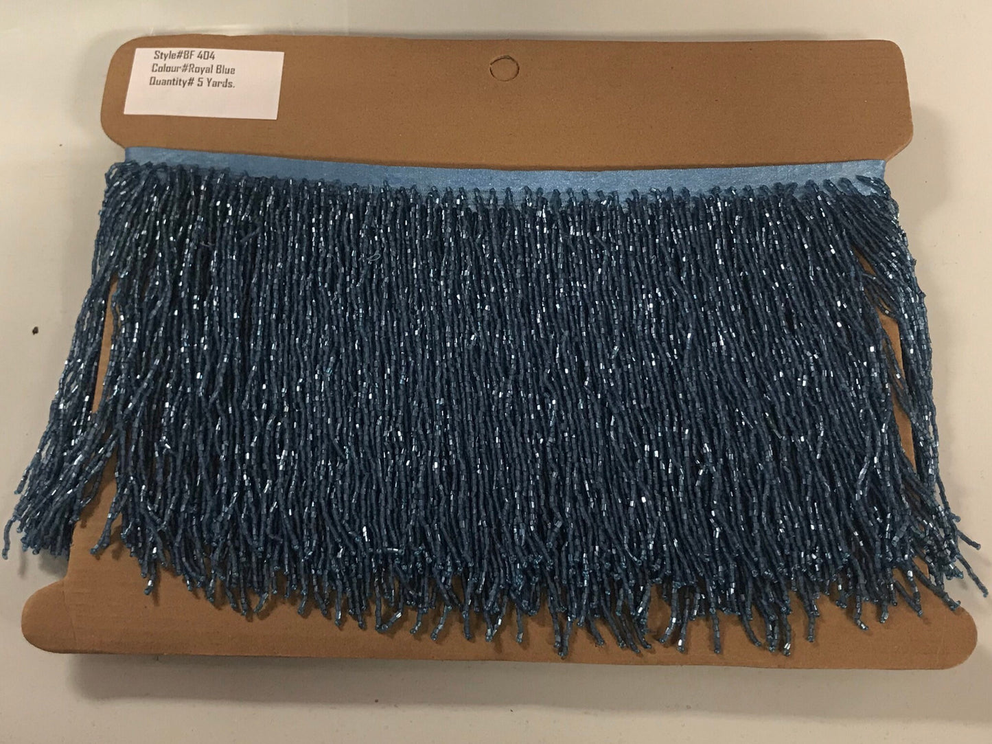 6/6.5" BLUE Glass BUGLE Bead Beaded Fringe Lamp Costume Trim