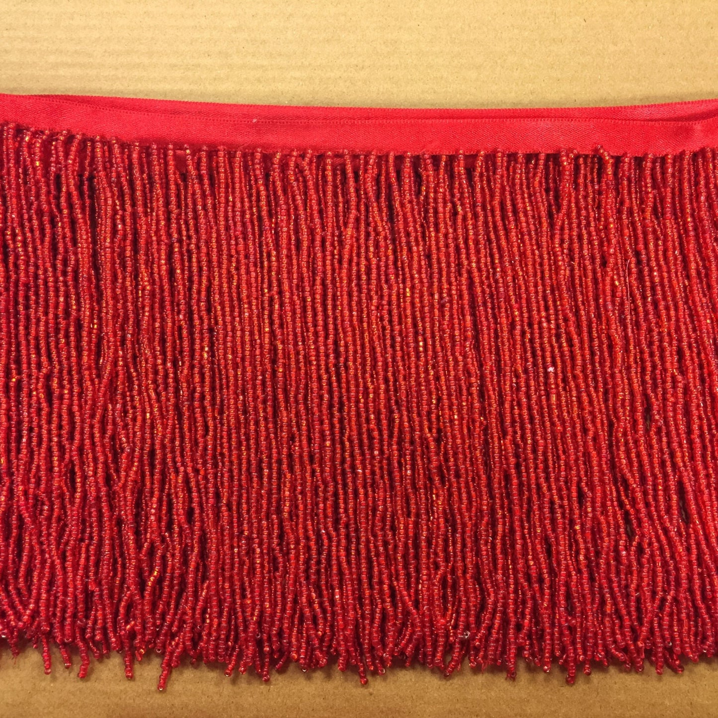 5 Yard Bolt 6.5" Red Glass Seed Bead Beaded Fringe Lamp Costume Trim