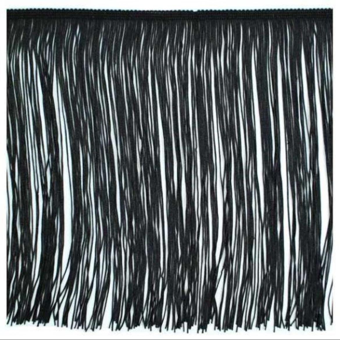 By the Yard-12" Black CHAINETTE Fabric Fringe Lampshade Lamp Costume Trim