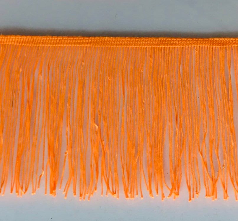 By the Yard-6" NEON ORANGE CHAINETTE Fabric Fringe Lampshade Lamp Costume Trim