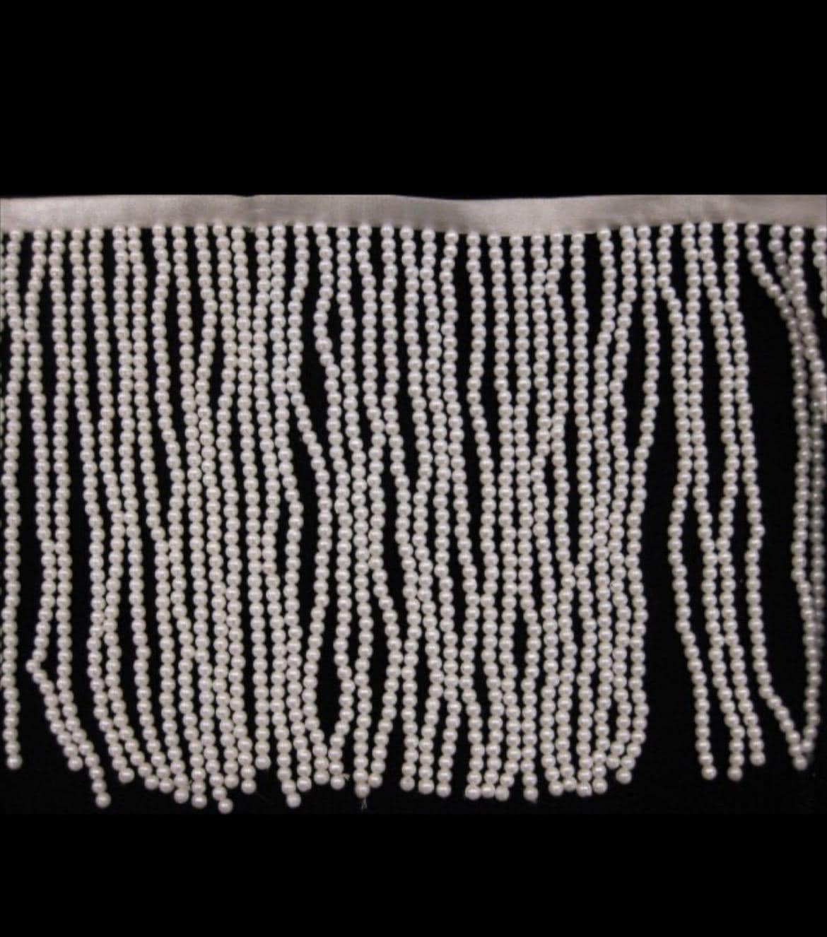 6" 4mm Pearl Beaded Fringe Lampshade Lamp Costume Trim Bridal Wedding Choose Length