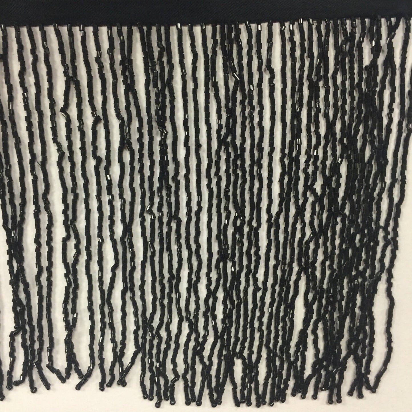5 Yard Bolt-6.5" Black Glass BUGLE Bead Beaded Fringe Lamp Costume Trim