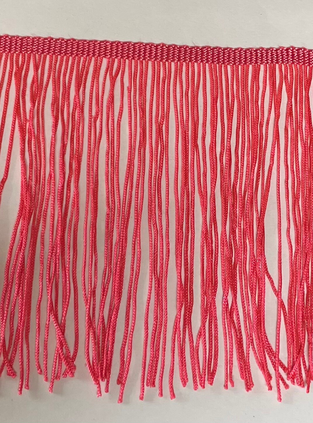 10 yard bolt 6" DARK CORAL Pink CHAINETTE Fabric Fringe Lampshade Lamp Costume Trim