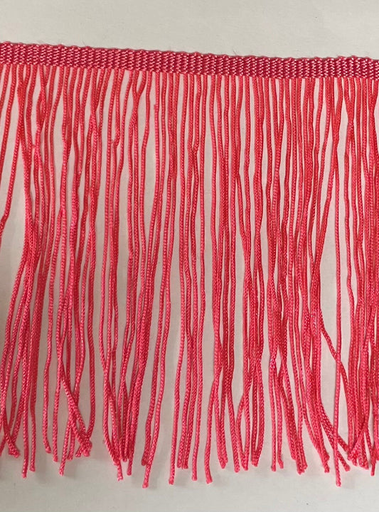10 yard bolt 6" DARK CORAL Pink CHAINETTE Fabric Fringe Lampshade Lamp Costume Trim