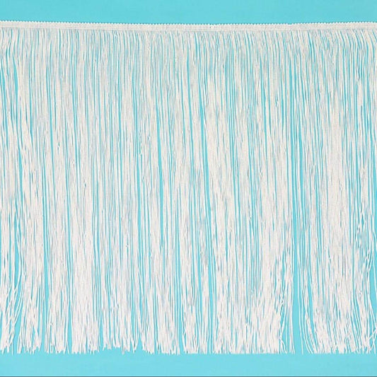By the Yard-12" White CHAINETTE Fabric Fringe Lampshade Lamp Costume Trim
