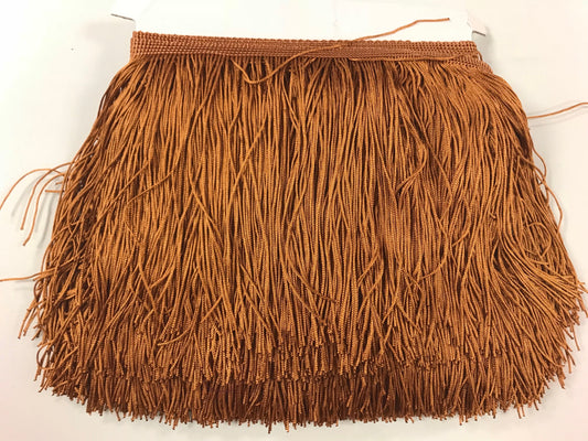 By the Yard-6" COPPER BROWN CHAINETTE Fabric Fringe Lampshade Lamp Costume Trim
