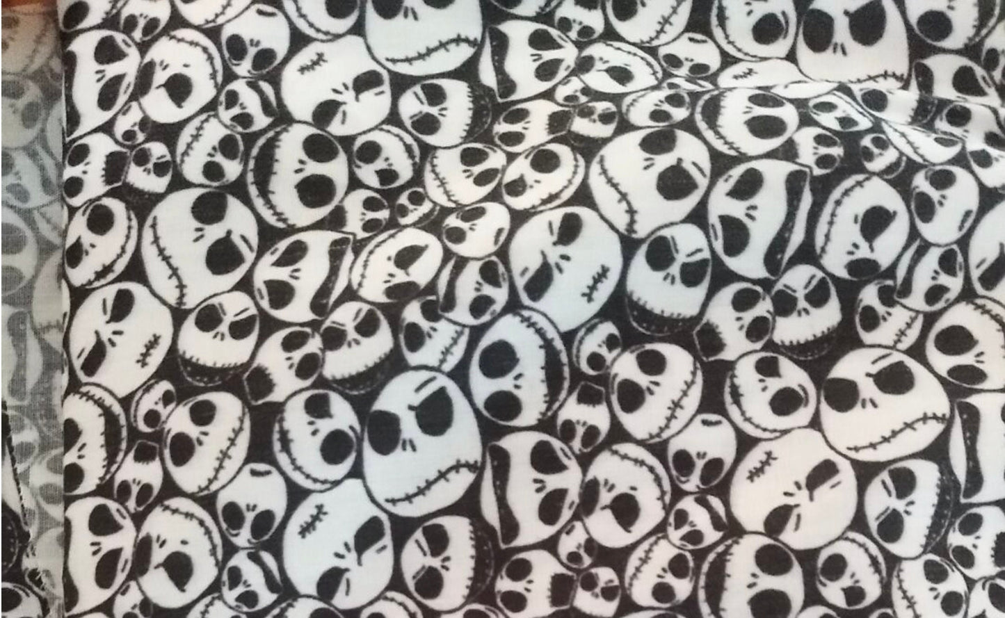 56" Wide  Small Print Nightmare Before Christmas Jack Skellington Poly Cotton Blend Fabric