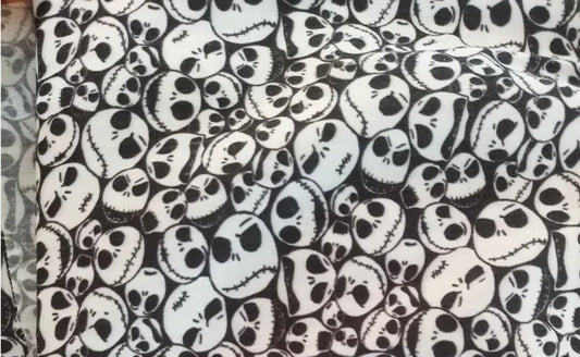 56" Wide  Small Print Nightmare Before Christmas Jack Skellington Poly Cotton Blend Fabric
