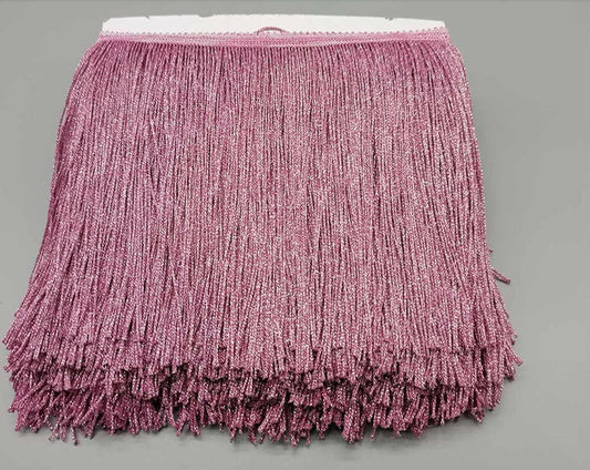 By the Yard-6" METALLIC PINK Chainette Fabric Fringe Lampshade Lamp Costume Trim