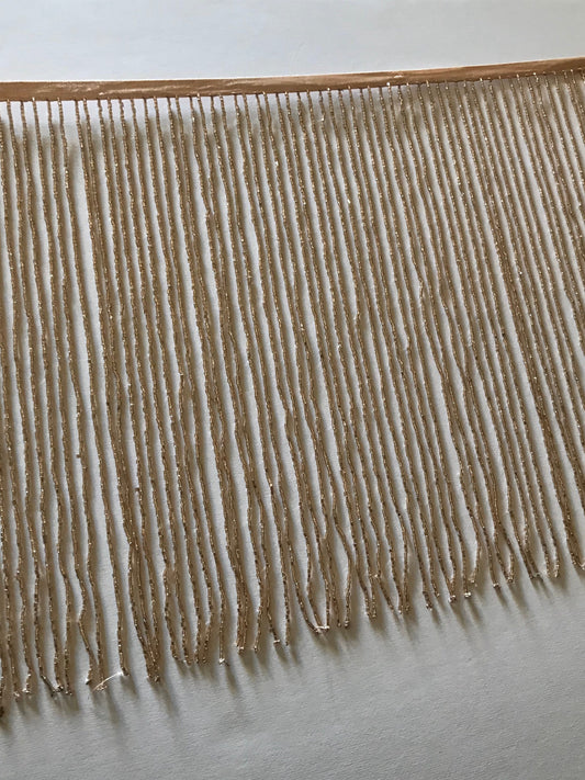 12" ROSE GOLD Glass BUGLE Bead Beaded Fringe Lamp Costume Trim Choose Length