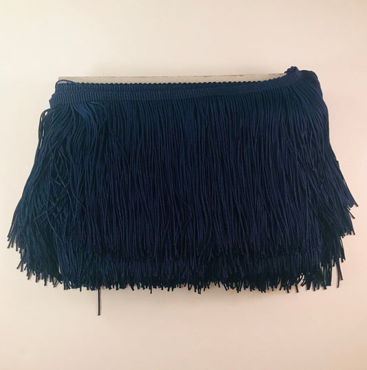 10.5 Yard Bolt-6" NAVY BLUE CHAINETTE Fabric Fringe Lampshade Lamp Costume Trim