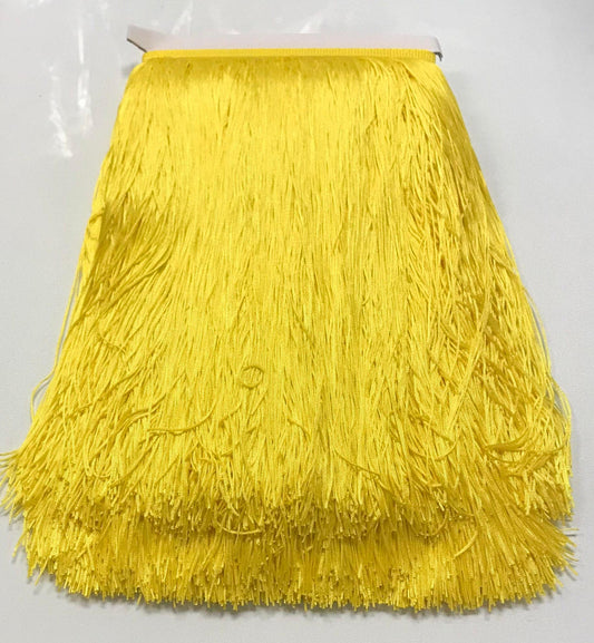 By the Yard-12" Yellow CHAINETTE Fabric Fringe Lampshade Lamp Costume Trim