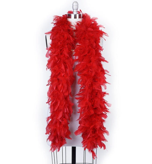 Thick 120g Chandelle Feather Boa RED 6 ft Costume/Craft Making