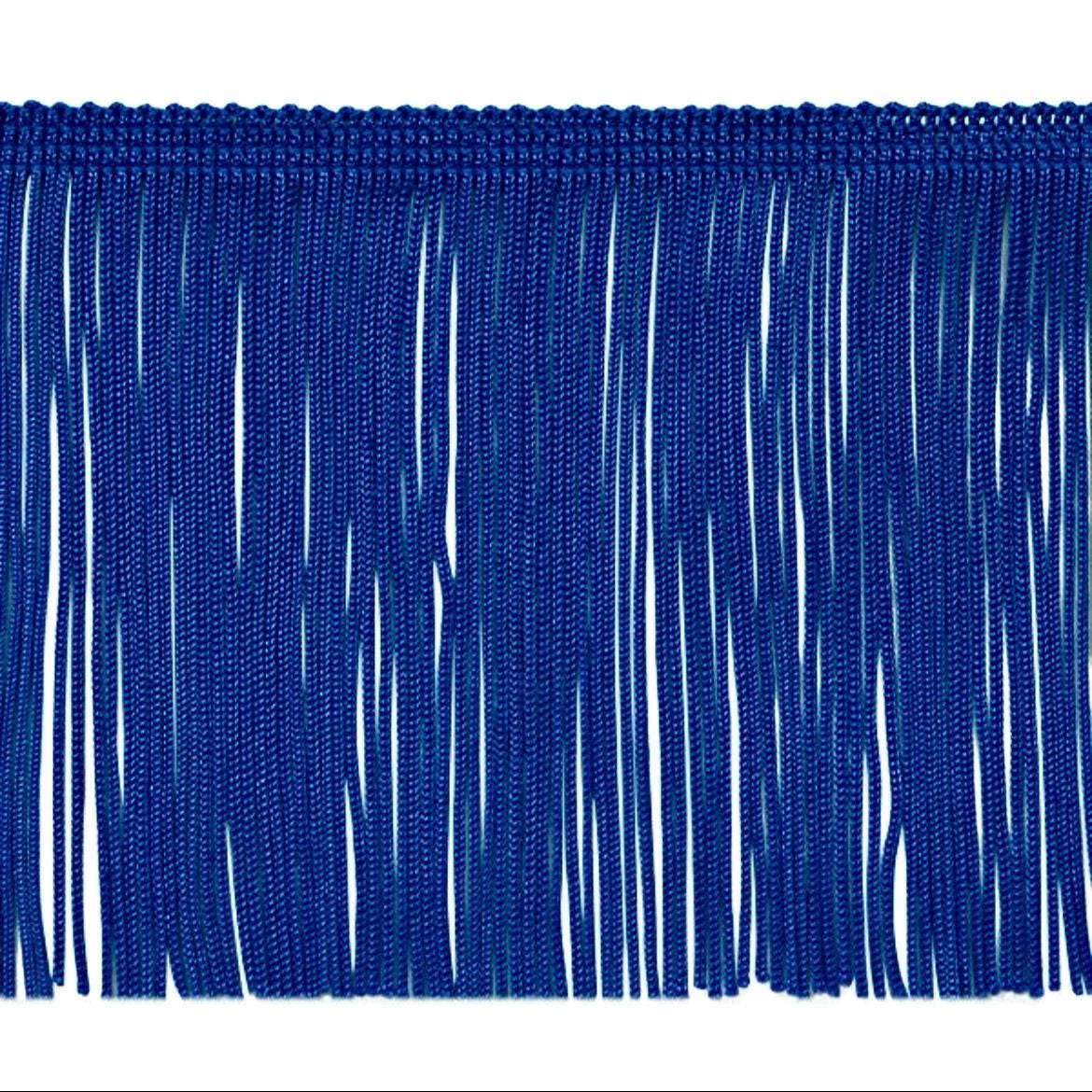 By the Yard-6" Royal Blue CHAINETTE Fabric Fringe Lampshade Lamp Costume Trim