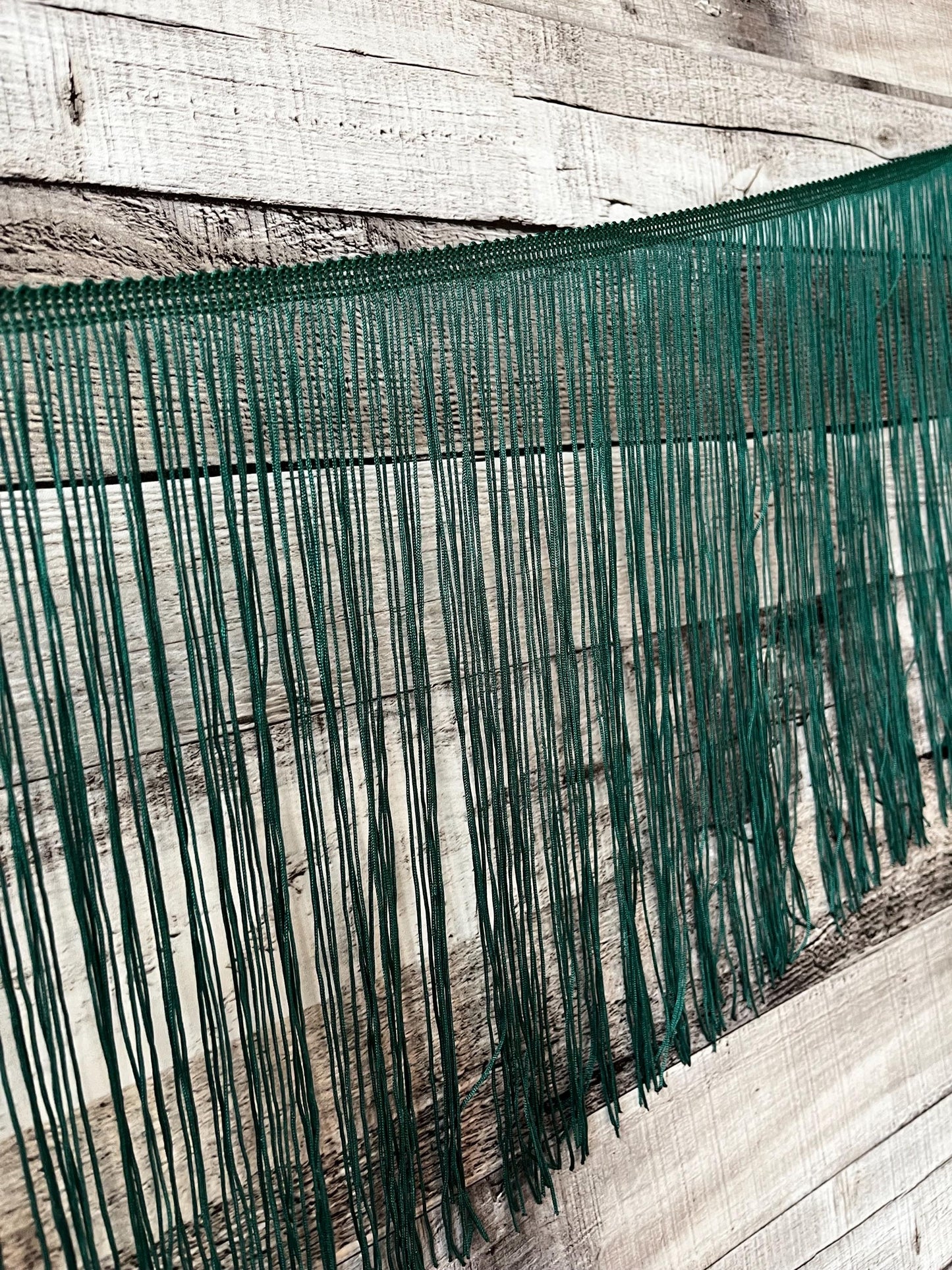 By the Yard-12" DARK Green CHAINETTE Fabric Fringe Lampshade Lamp Costume Trim