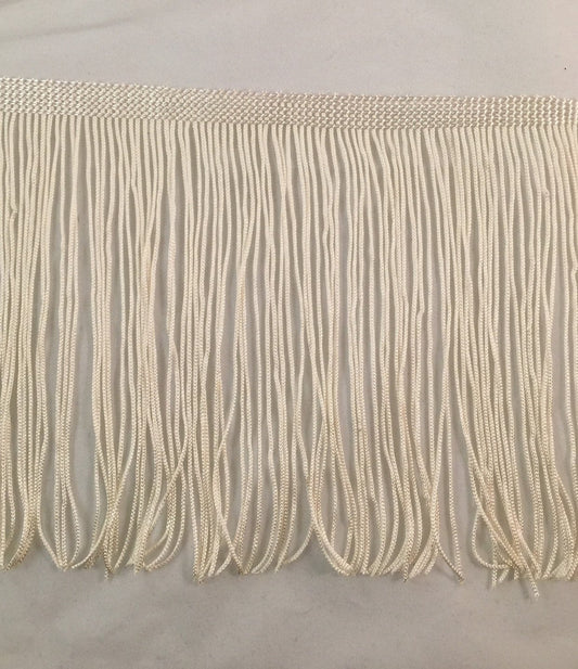 By the Yard-6" IVORY CHAINETTE Fabric Fringe Lampshade Lamp Costume Trim