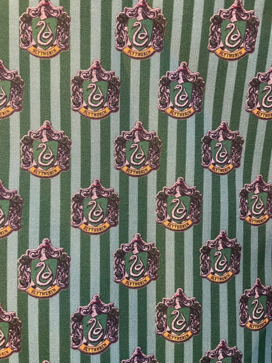 CLEARANCE-Small Print Slytherin Harry Potter Poly Cotton Fabric
