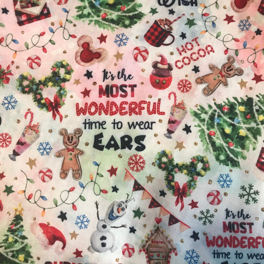56" Christmas Mix Poly Cotton Blend Fabric