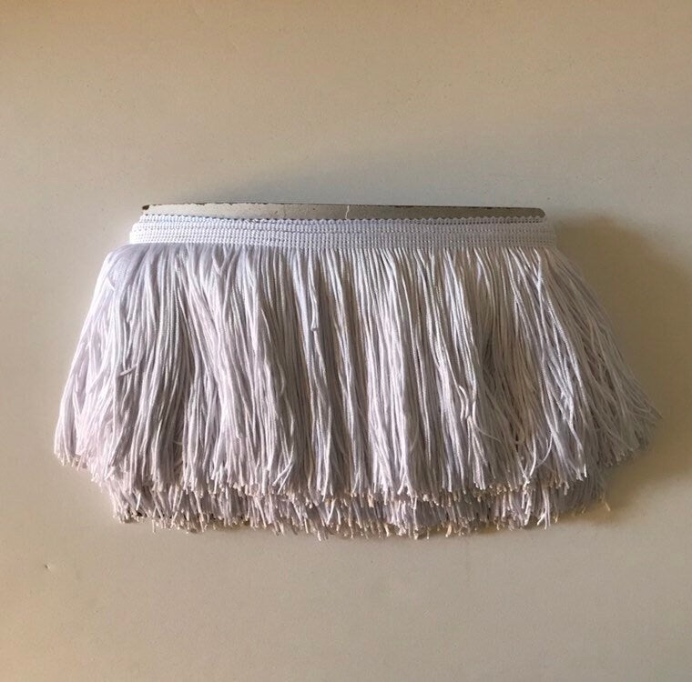 10 Yard Bolt-6" WHITE CHAINETTE Fabric Fringe Lampshade Lamp Costume Trim