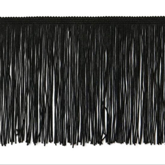 By the Yard-6" Black CHAINETTE Fabric Fringe Lampshade Lamp Costume Trim
