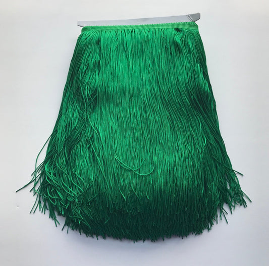 By the Yard-12" GREEN CHAINETTE Fabric Fringe Lampshade Lamp Costume Trim