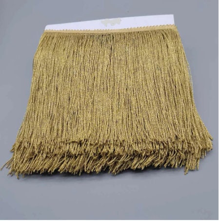 By the Yard-6" METALLIC GOLD Chainette Fabric Fringe Lampshade Lamp Costume Trim