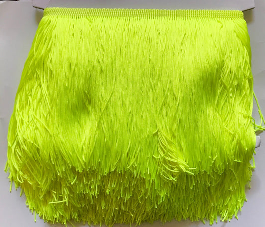 10 Yard Bolt-6" NEON YELLOW CHAINETTE Fabric Fringe Lampshade Lamp Costume Trim