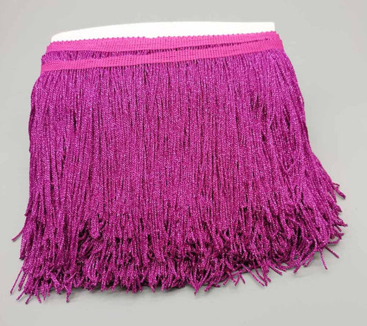By the Yard-6" METALLIC FUCHSIA Hot Pink Chainette Fabric Fringe Lampshade Lamp Costume Trim
