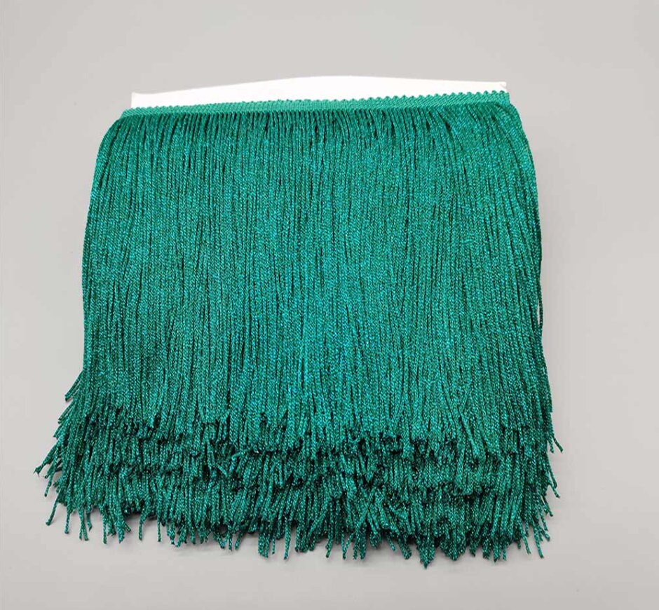 By the Yard-6" Metallic TEAL Green CHAINETTE Fabric Fringe Lampshade Lamp Costume Trim
