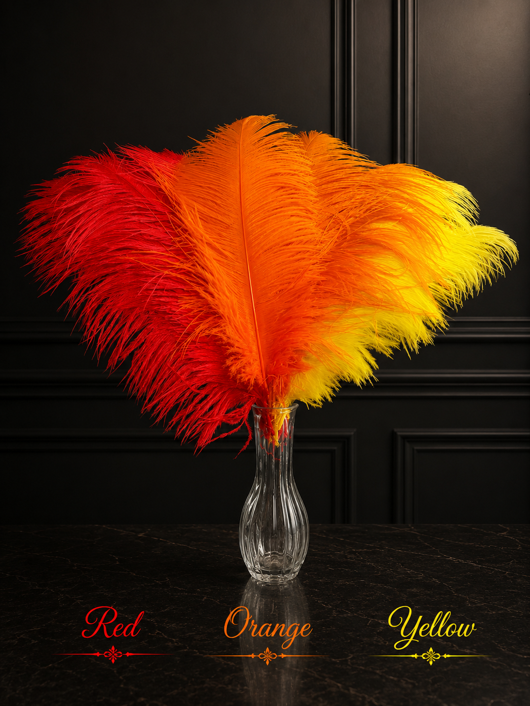 25 Ostrich Feather Plumes 14-16”