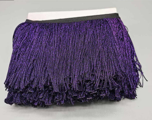 By the Yard-6" METALLIC PURPLE Chainette Fabric Fringe Lampshade Lamp Costume Trim