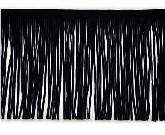 By the Yard-6" Black Faux Suede Leather Fringe Lampshade Lamp Costume Purse Bag Trim