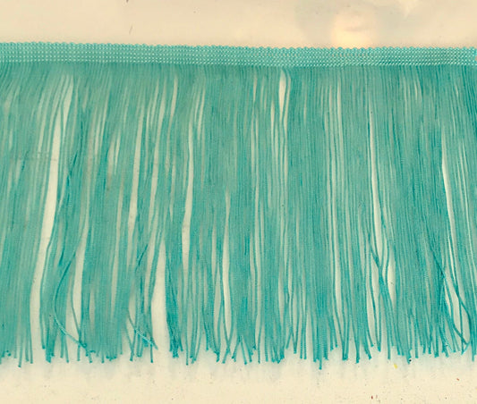 By the Yard-6" TURQUOISE CHAINETTE Fabric Fringe Lampshade Lamp Costume Trim