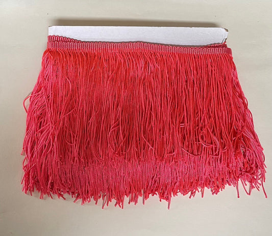 10 yard bolt 6" DARK CORAL Pink CHAINETTE Fabric Fringe Lampshade Lamp Costume Trim