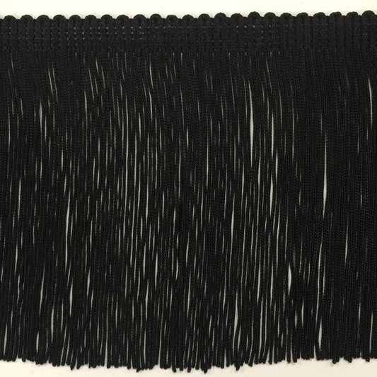 By the Yard-DOUBLE STRAND-6" Black CHAINETTE Fabric Fringe Lampshade Lamp Costume Trim