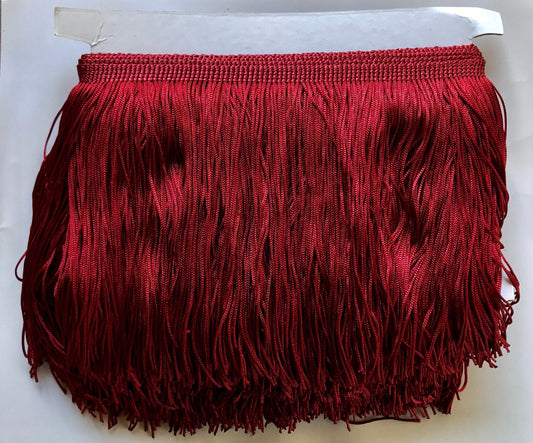 By the Yard-6" CRANBERRY Burgundy CHAINETTE Fabric Fringe Lampshade Lamp Costume Trim