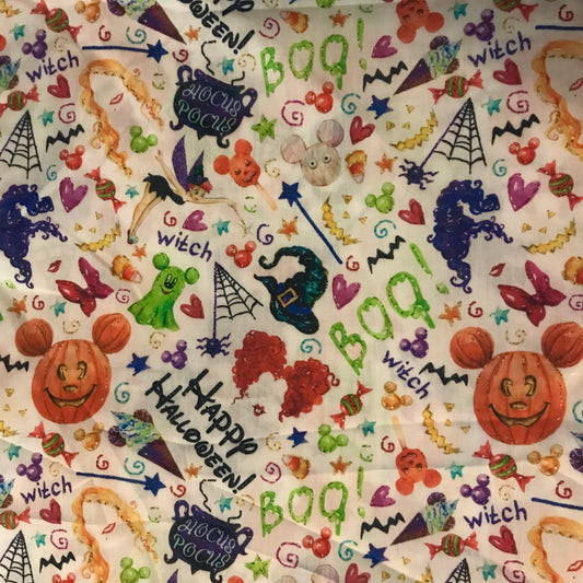 56" Wide Hocus Pocus Halloween Poly Cotton Blend Fabric