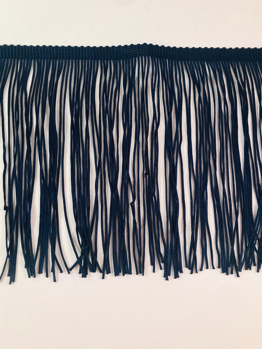 By the Yard-6" NAVY BLUE CHAINETTE Fabric Fringe Lampshade Lamp Costume Trim