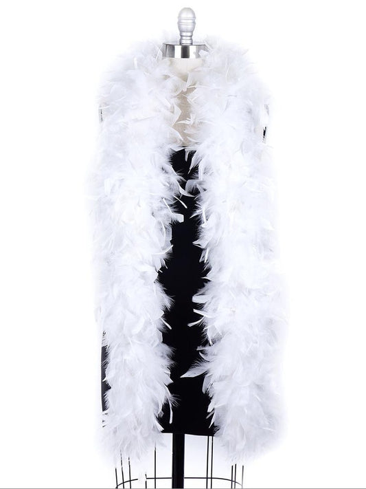 SALE-Thick 120g Chandelle Feather Boa WHITE 6 ft Costume/Craft Making