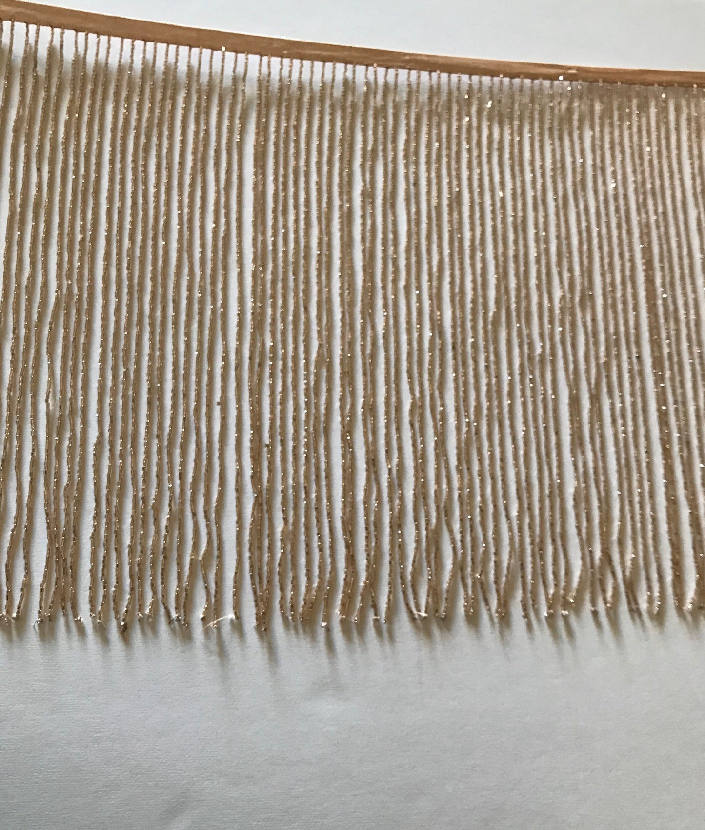 12" ROSE GOLD Glass BUGLE Bead Beaded Fringe Lamp Costume Trim Choose Length