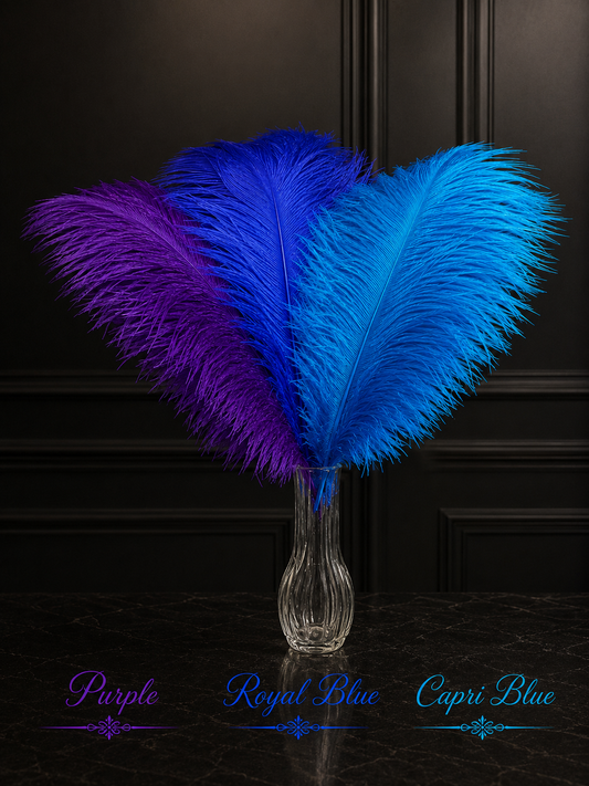 25 Ostrich Feather Plumes 14-16”
