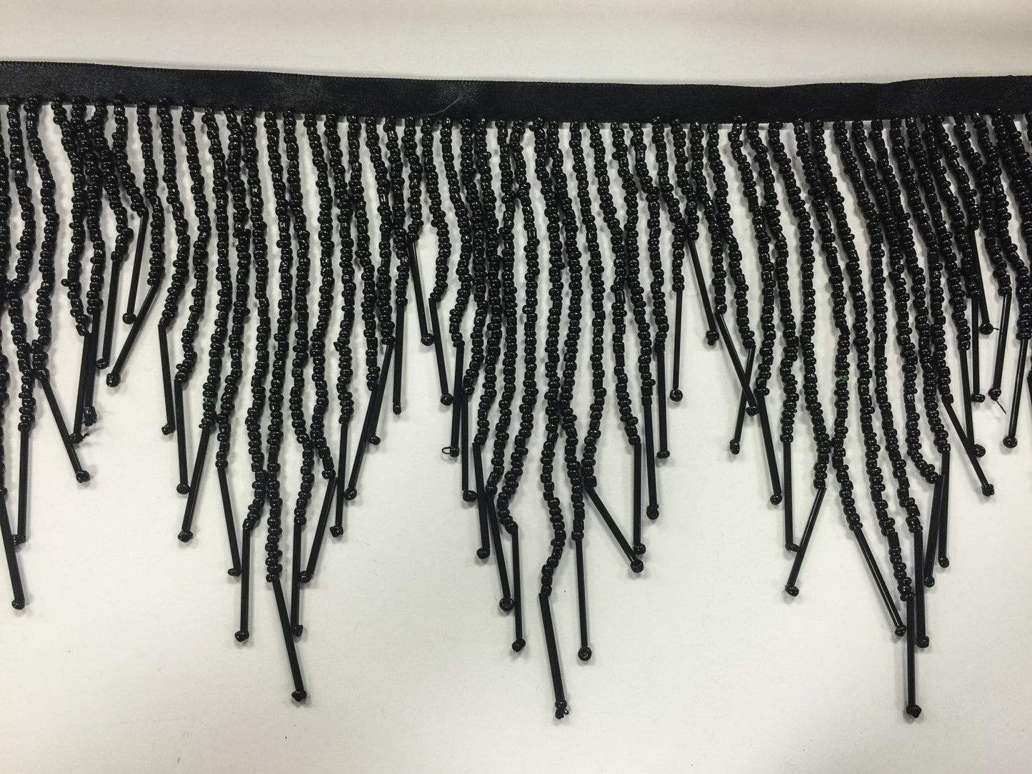 6" Black Glass SEED Bead Beaded Fringe CHEVRON Lamp Costume Trim Chose LengthVariegated