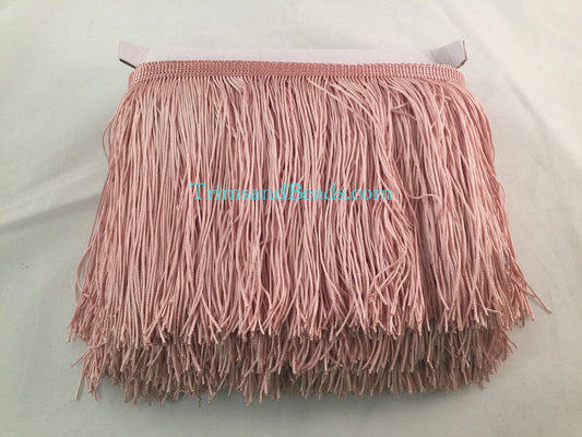 10 Yard Bolt-6" Antique Pink CHAINETTE Fabric Fringe Lampshade Lamp Costume Trim