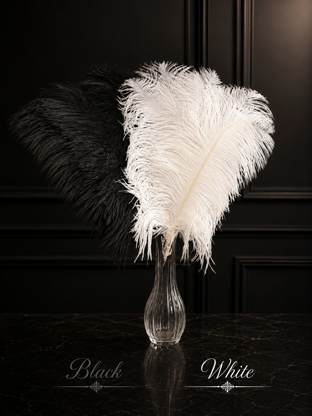 25 Ostrich Feather Plumes 14-16”