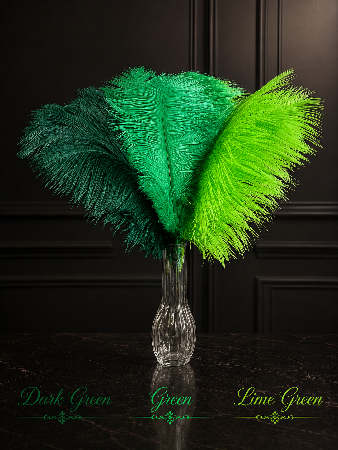 25 Ostrich Feather Plumes 14-16”