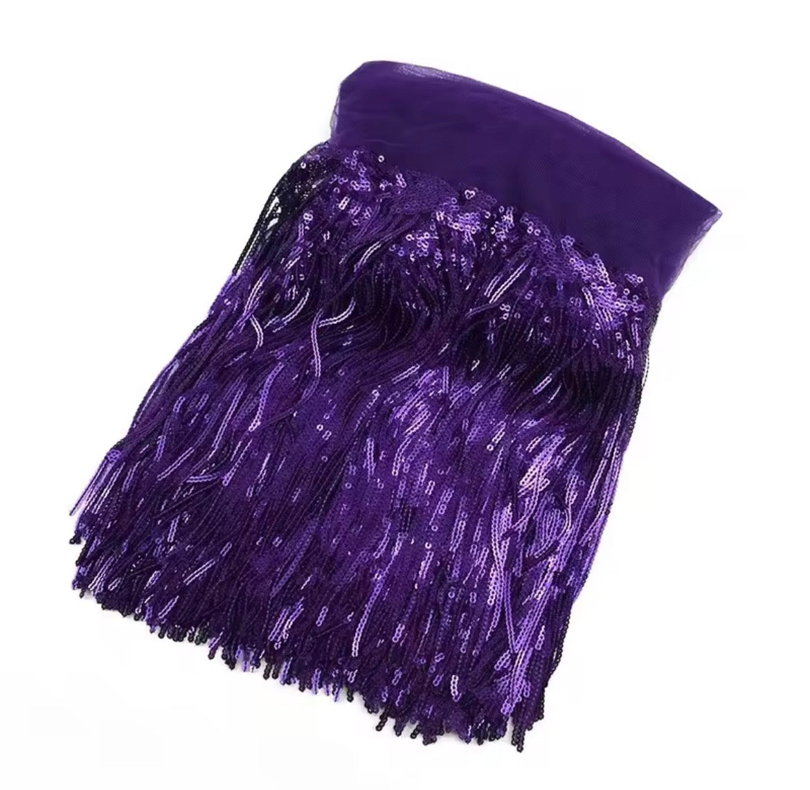 8” Sequin Fringe on Mesh