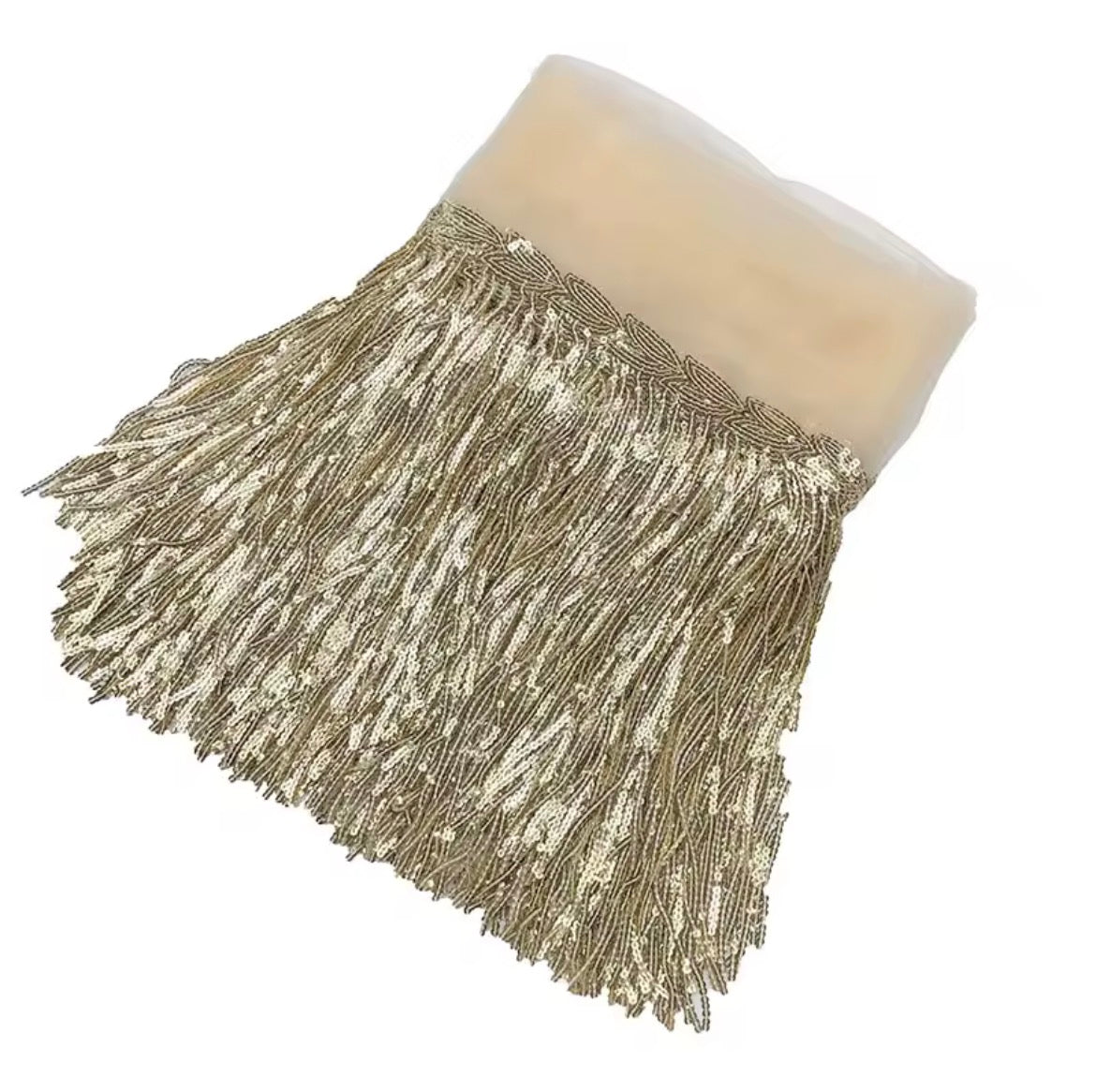 8” Sequin Fringe on Mesh